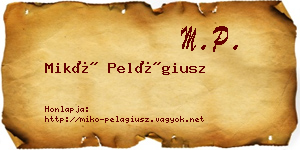 Mikó Pelágiusz névjegykártya